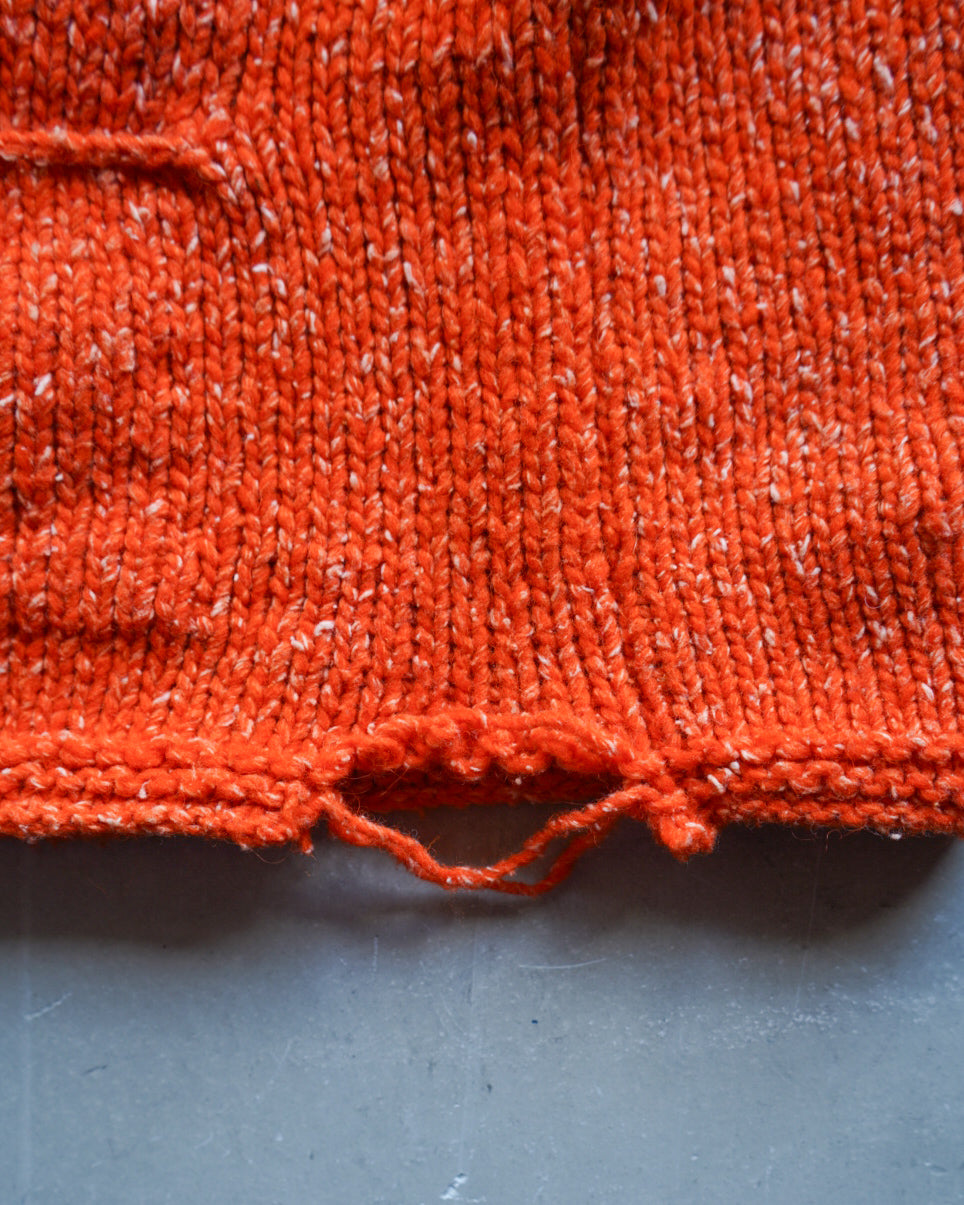 Ecuador flower design knit hoodie Jacket