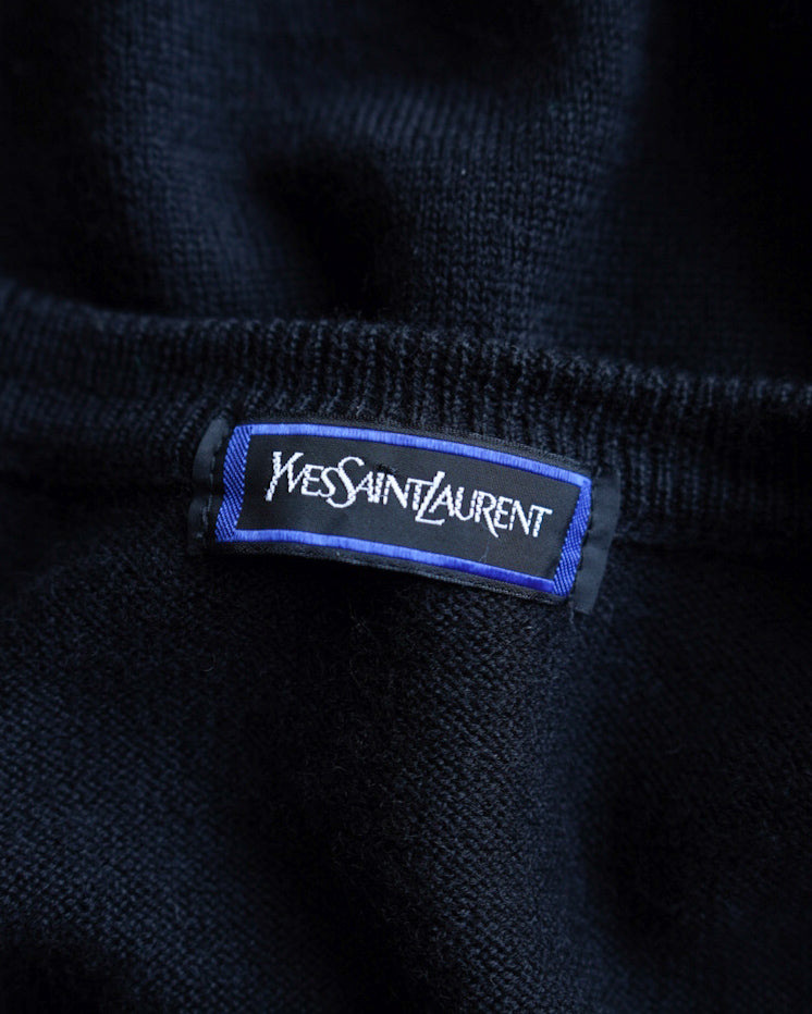 Yves Saint Laurent logo design wool cardigan